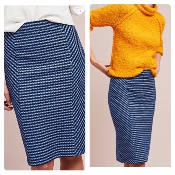 Anthropologie Dresses & Skirts - Anthropologie Maeve textured indigo pencil skirt Size XS